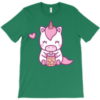 Cute Little Unicorn Loves Drinking Boba Tea Music T-shirt | Artistshot