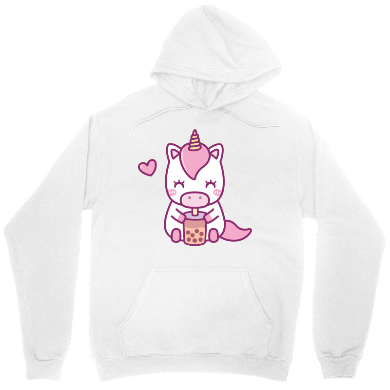 Cute Little Unicorn Loves Drinking Boba Tea Music Unisex Hoodie by lenainplongo2 | Artistshot