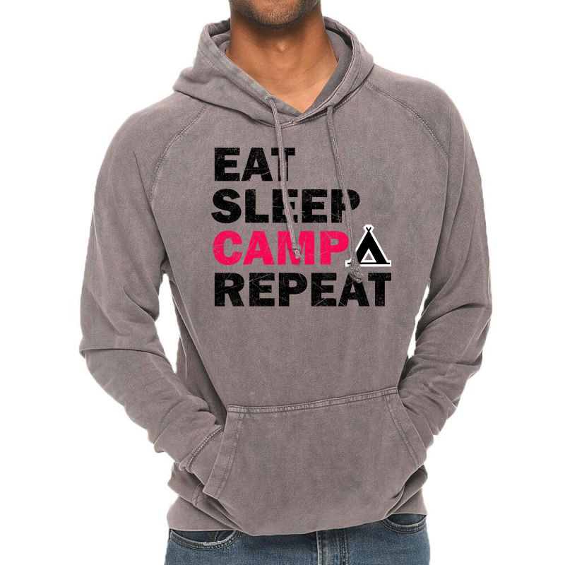 Eat Sleep Camp Repeat Camping Lovers Gift Vintage Hoodie | Artistshot