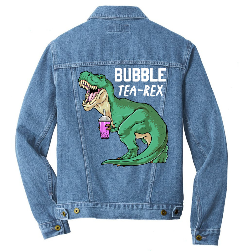Dinosaur Bubble Tea Rex Bobasaurus Boba Milk Tea D Men Denim Jacket By ...