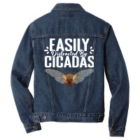 Easily Distracted Funny Entomology Humor For A Cic Men Denim Jacket | Artistshot