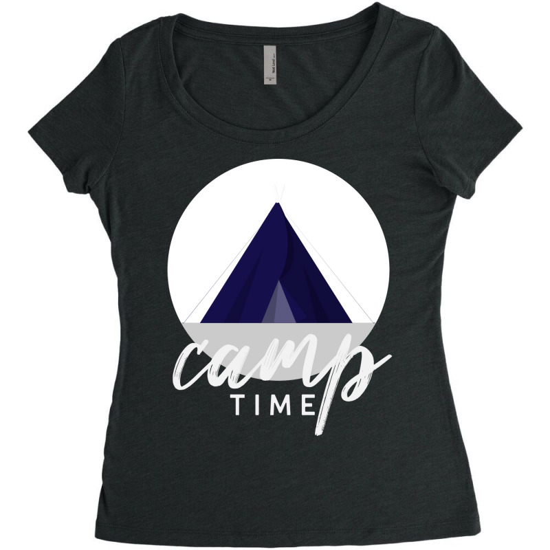 Camp Time Camping Women's Triblend Scoop T-shirt by nayarehmoudo | Artistshot