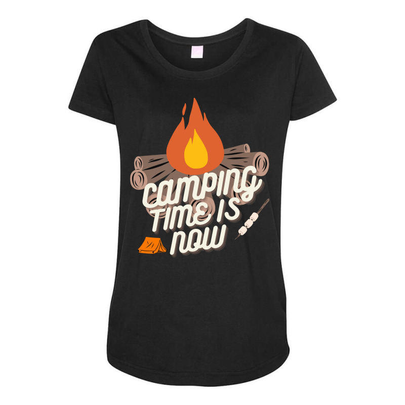 Camping Time Is Now Boy Maternity Scoop Neck T-shirt by wspurtyteo | Artistshot