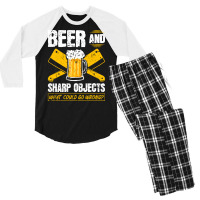 Beer Sharp Objects What Could Go Wrong Butcher Hum Men's 3/4 Sleeve Pajama Set | Artistshot