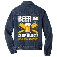 Beer Sharp Objects What Could Go Wrong Butcher Hum Men Denim Jacket | Artistshot