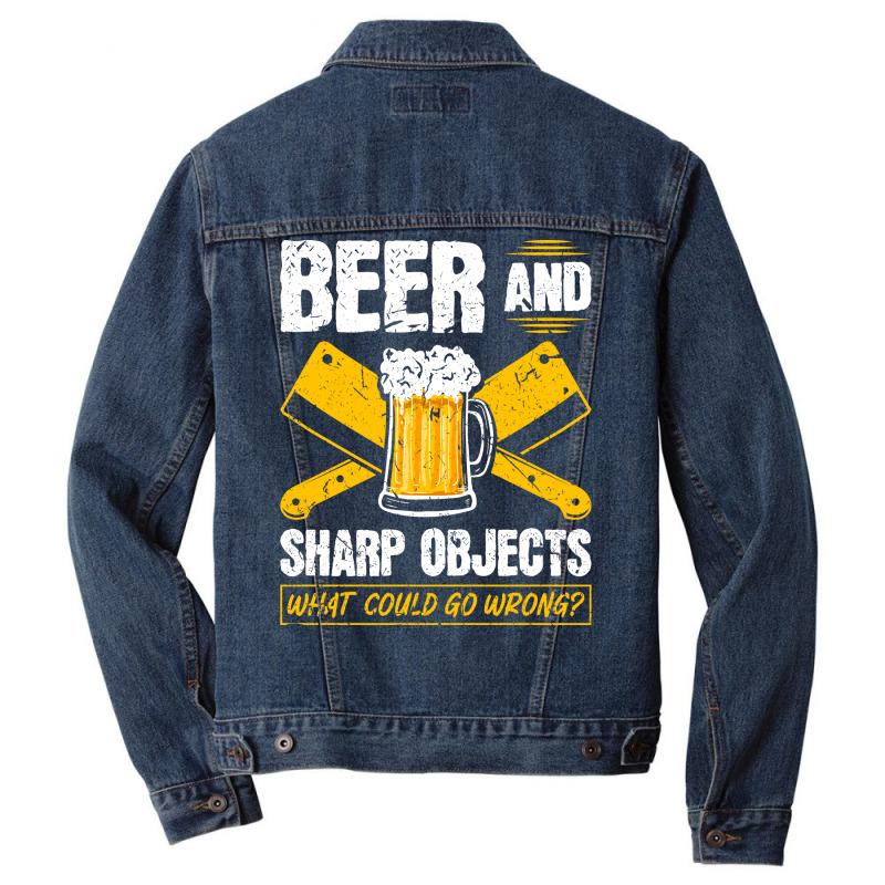 Beer Sharp Objects What Could Go Wrong Butcher Hum Men Denim Jacket | Artistshot