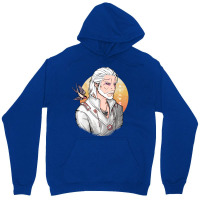 White Wolf And Swallow Gold Aesthetic Unisex Hoodie | Artistshot