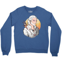 White Wolf And Swallow Gold Aesthetic Crewneck Sweatshirt | Artistshot