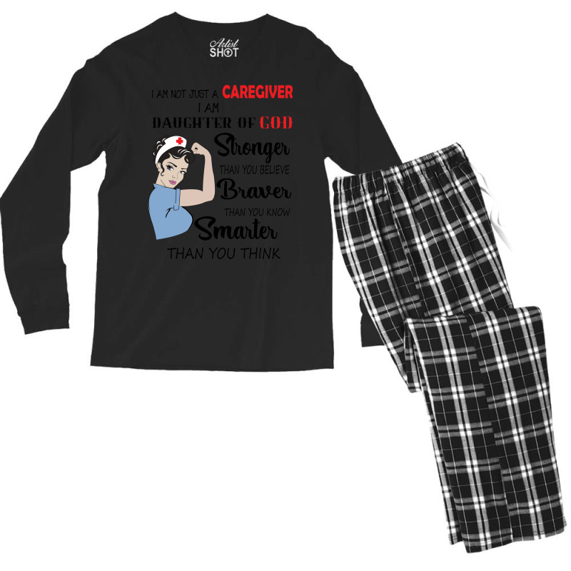 I Am Not Just A Caregiver I Am Daughter Of God Coo Men's Long Sleeve Pajama Set | Artistshot