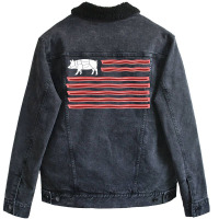 Pig Bacon American Flag America Usa Patriot Boy Unisex Sherpa-lined Denim Jacket | Artistshot