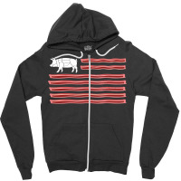 Pig Bacon American Flag America Usa Patriot Boy Zipper Hoodie | Artistshot