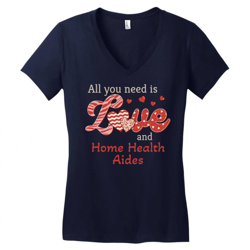 Home Health Aide Love Hearts Chocolate Vintage Val Women's V-Neck T-Shirt by alghcamesc | Artistshot