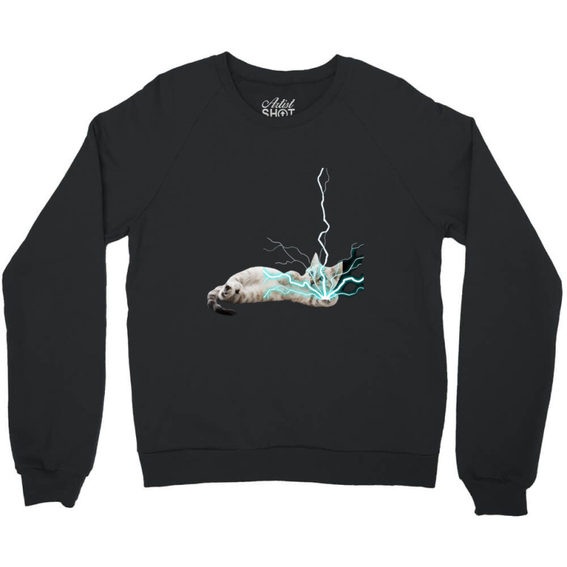 Cat Lightning   1 Crewneck Sweatshirt by Reynaldo K Dennis | Artistshot