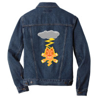 Cat Lightning Funny Men Denim Jacket | Artistshot