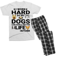 Butcher Dog Love Quotes Work Hard Dogs Lover Music Men's T-shirt Pajama Set | Artistshot