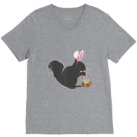 Funny Easter Squirrel Easter Basket And Bunny Ears V-neck Tee | Artistshot