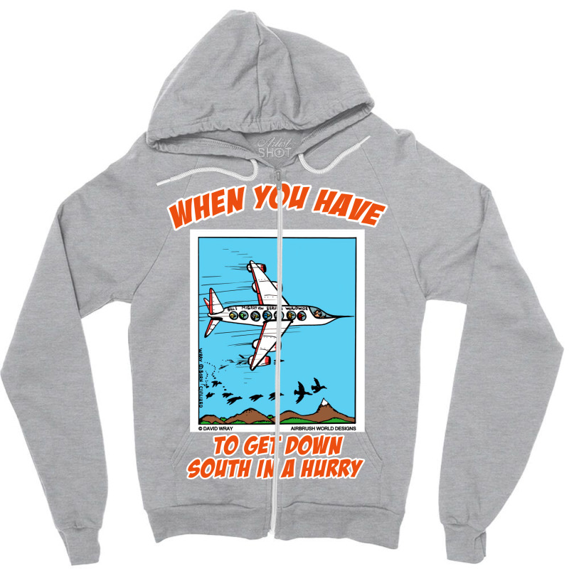 Bird Migration Service Airline Funny Animal Novelt Zipper Hoodie | Artistshot