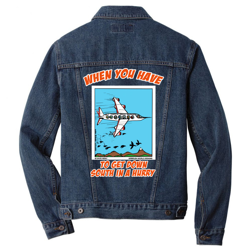 Bird Migration Service Airline Funny Animal Novelt Men Denim Jacket | Artistshot