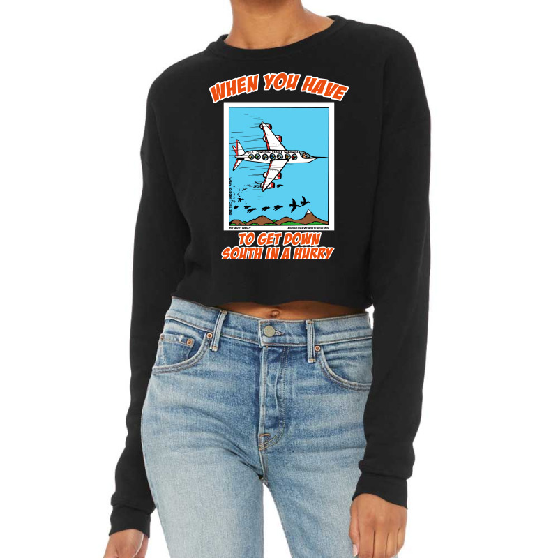 Bird Migration Service Airline Funny Animal Novelt Cropped Sweater by ghittibuculb | Artistshot