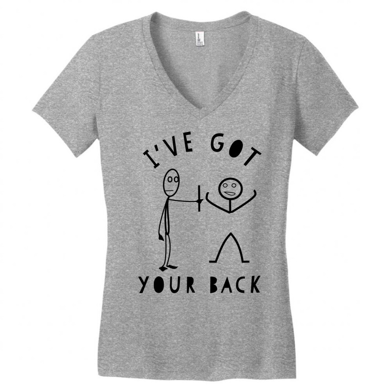 Ive Got Your Back Funny Stick Men Best Friends Gif Women's V-Neck T-Shirt by nadrileiskn | Artistshot