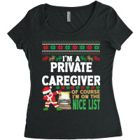 Private Caregiver  Ugly Christmas Private Caregive Women's Triblend Scoop T-shirt | Artistshot