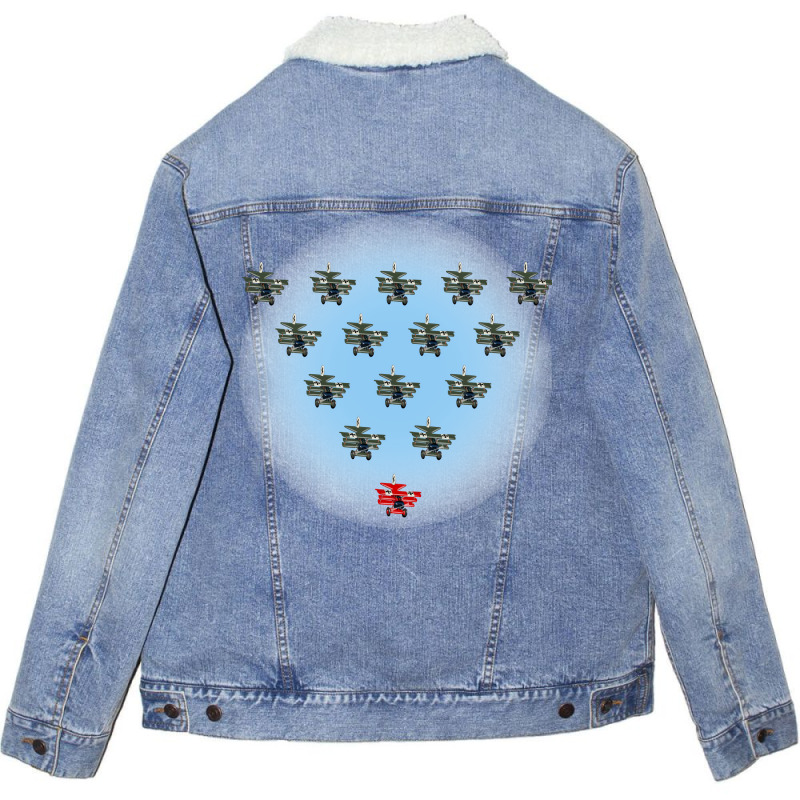 Unique And Different Concept With Cartoon Retro Fi Unisex Sherpa-lined Denim Jacket | Artistshot