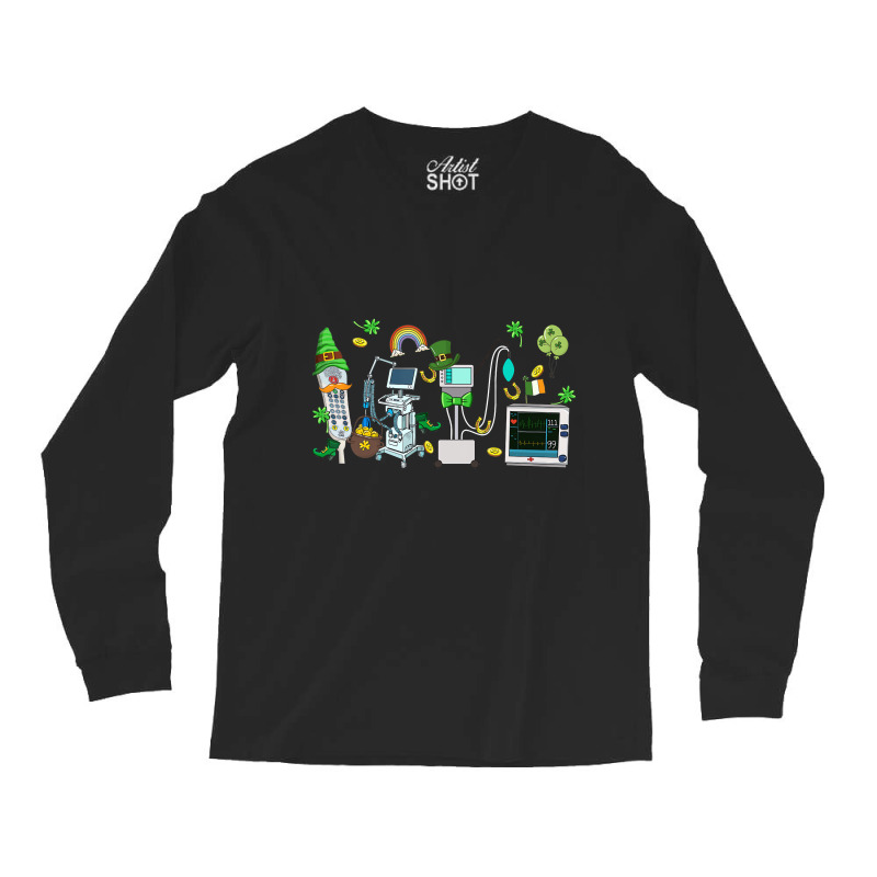 Lucky Shamrock Happy St Patricks Day Funny Icu Nur Long Sleeve Shirts | Artistshot