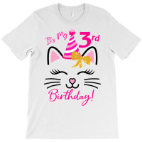 It's My 3rd Birthday Girl Funny Cat Birthday 3 Yea T-shirt | Artistshot