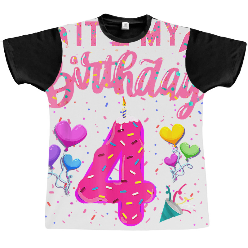 It's My 4th Birthday Doughnut Happy 4 Years Old Gi Graphic T-shirt | Artistshot