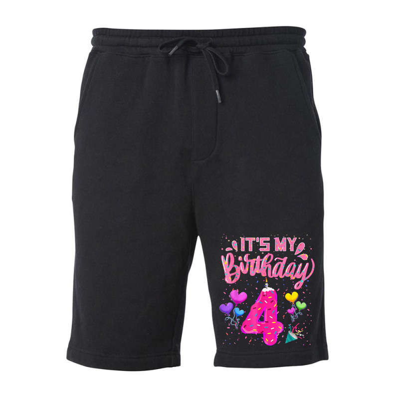 It's My 4th Birthday Doughnut Happy 4 Years Old Gi Fleece Short | Artistshot