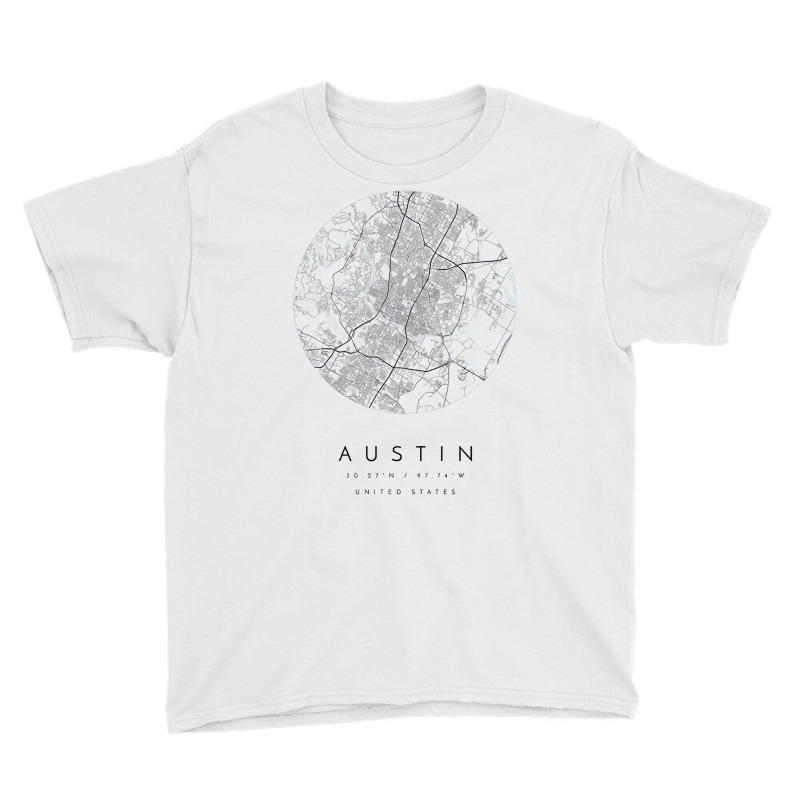 Austin Texas Coordinates Map Hometown Sweatshirt Youth Tee | Artistshot