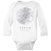 Austin Texas Coordinates Map Hometown Sweatshirt Long Sleeve Baby Bodysuit | Artistshot