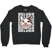 Beluga Cat Meme Funny Smile Be Polite Cat Text Rep Crewneck Sweatshirt | Artistshot