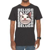 Beluga Cat Meme Funny Smile Be Polite Cat Text Rep Vintage T-shirt | Artistshot