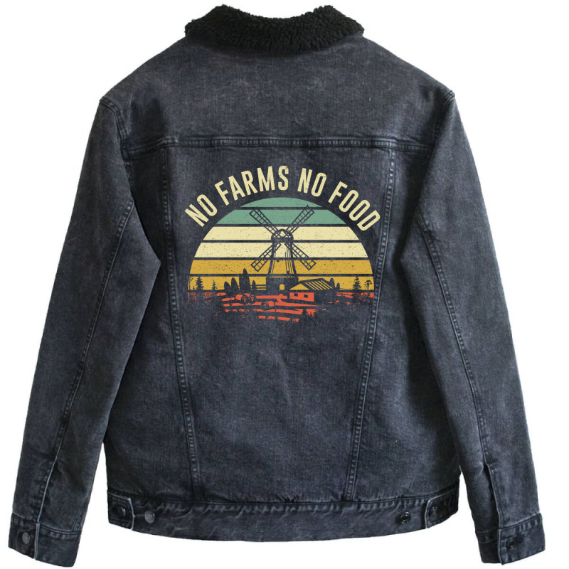 No Farms Food Farmer Pride Saying Hanes Tagless Te Unisex Sherpa-Lined Denim Jacket by David_True | Artistshot