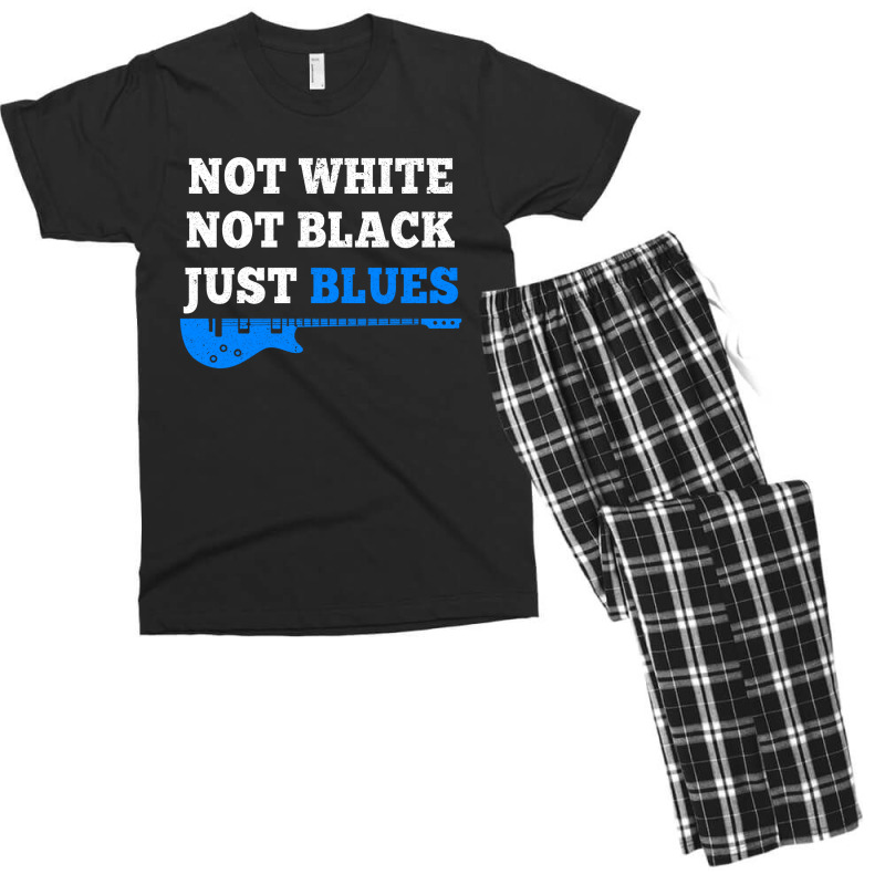 Not White Not Black Just Blues Mens T Shirt Music Men's T-shirt Pajama Set by David_True | Artistshot