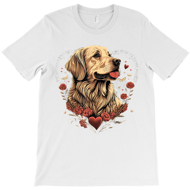 Funny Golden Retriever Dog Valentine Day T Shirt T-shirt | Artistshot