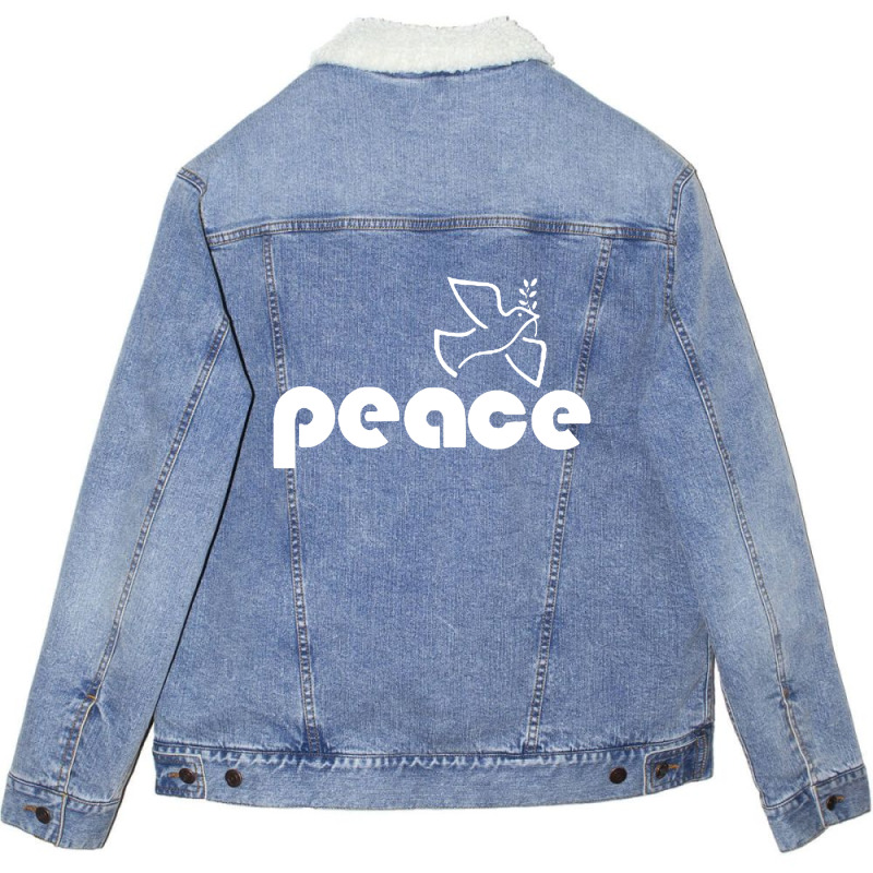 Peace Dove Olive Branch Tshirt Unisex Sherpa-Lined Denim Jacket by David_True | Artistshot