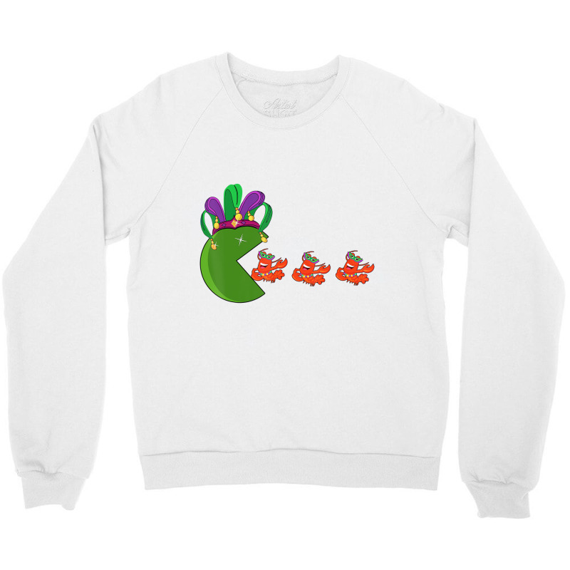 Funny Hat Eating Crawfish Louisiana Carnival Mardi Crewneck Sweatshirt | Artistshot