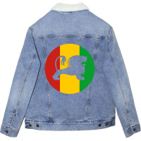 Rasta Lion T Shirt Smoking Dub Reggae Ganja Danceh Unisex Sherpa-lined Denim Jacket | Artistshot