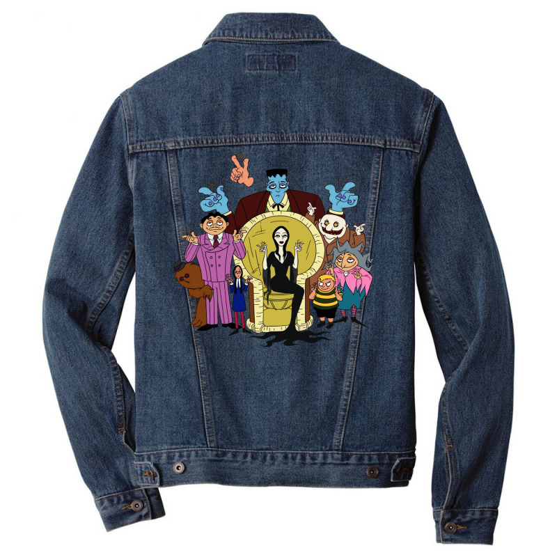 The Adams Family Cartoon Hb Men Denim Jacket | Artistshot