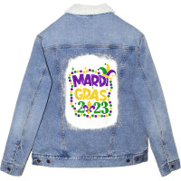 Bleached Mardi Gras 2023 Jester Outfit Kids Girl B Unisex Sherpa-lined Denim Jacket | Artistshot