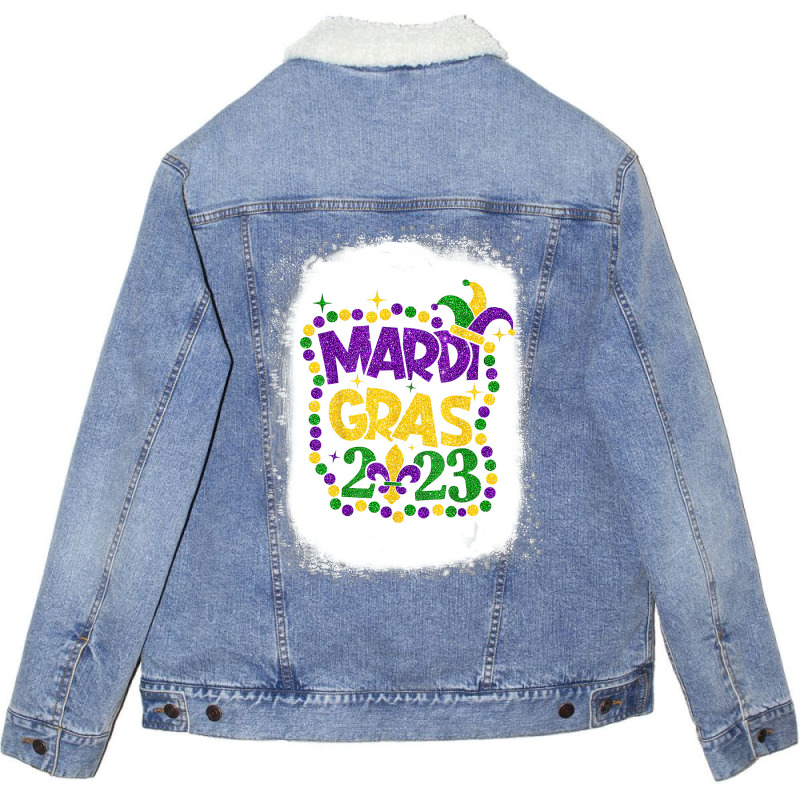 Bleached Mardi Gras 2023 Jester Outfit Kids Girl B Unisex Sherpa-Lined Denim Jacket by darinstan | Artistshot