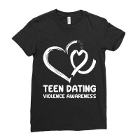 Heart Ribbon We Wear Orange Teen Dating Violence A Ladies Fitted T-shirt | Artistshot