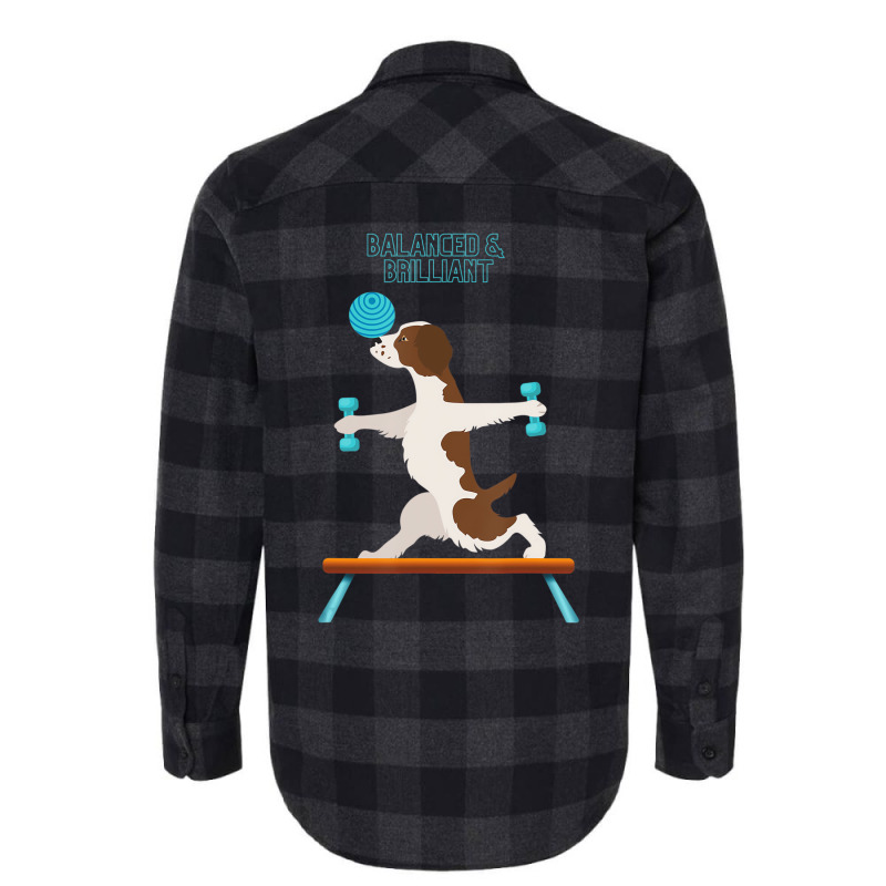 Brittany Dog Funny Fun Gym Workout Balanced & Bril Flannel Shirt | Artistshot