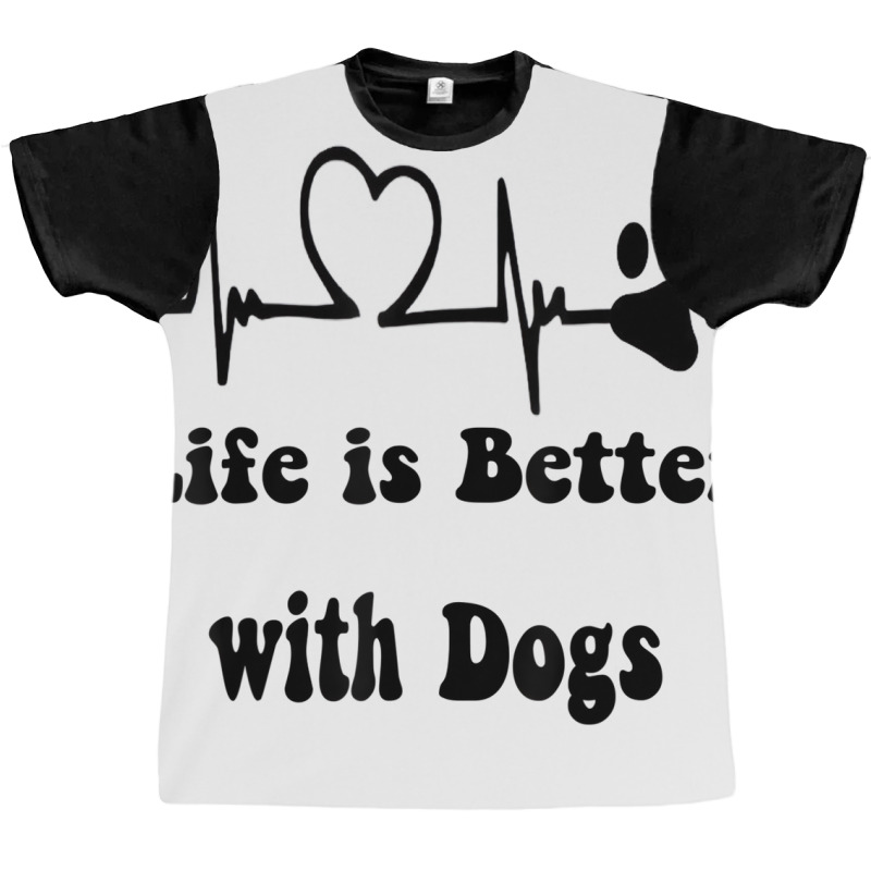 Heartbeat Dog Lovers Life Is Better With Dogs Funn Graphic T-shirt | Artistshot