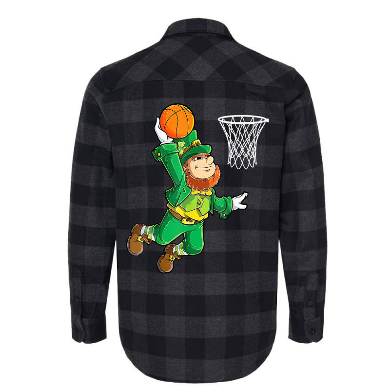 Leprechaun Basketball Dunk St Patricks Day Boys Me Flannel Shirt | Artistshot