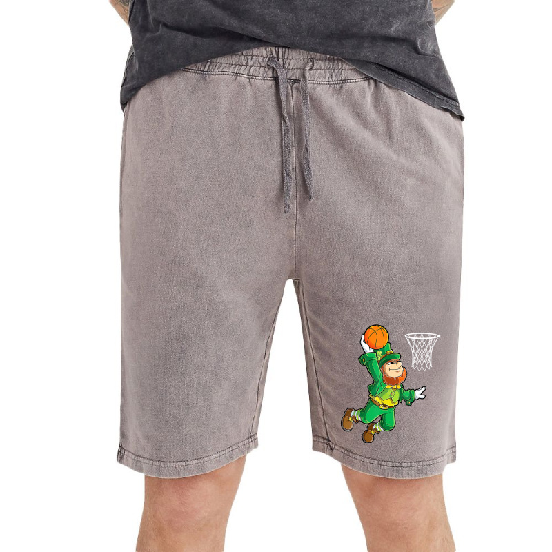 Leprechaun Basketball Dunk St Patricks Day Boys Me Vintage Short | Artistshot