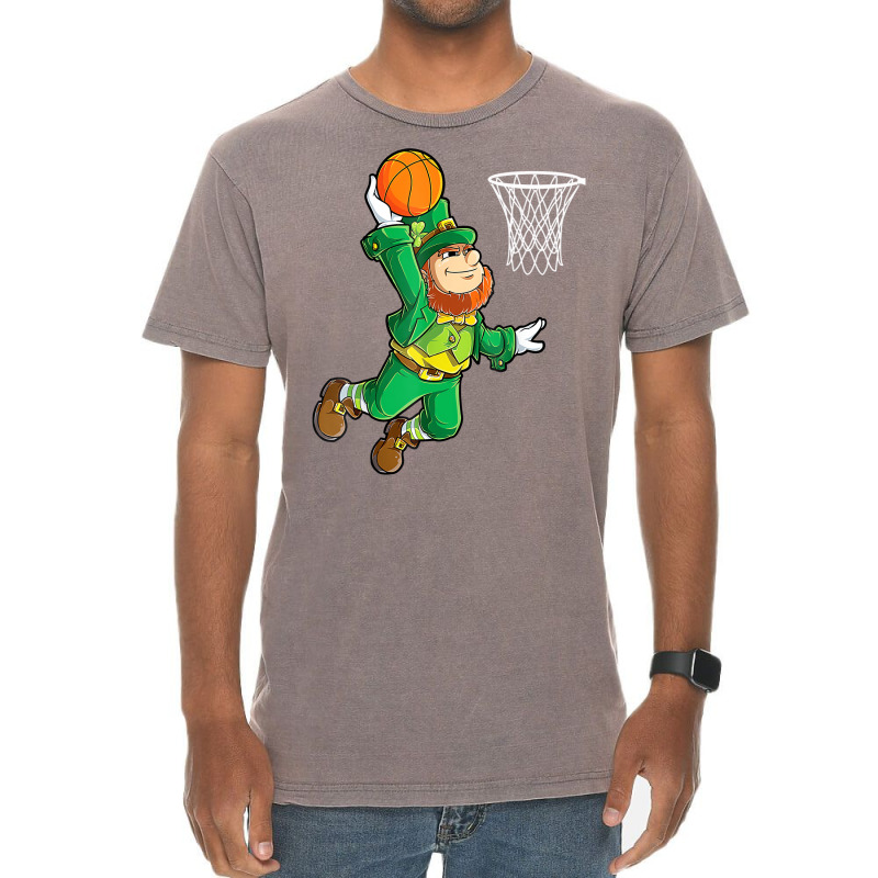 Leprechaun Basketball Dunk St Patricks Day Boys Me Vintage T-shirt | Artistshot