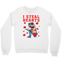 I Steal Hearts Valentines Day Dinosaur Boys Men Lo Crewneck Sweatshirt | Artistshot